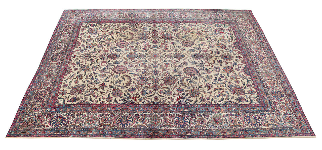 Tappeto Kerman Antico Persiano Autentico | Annodato a Mano 400x326cm - Image 7
