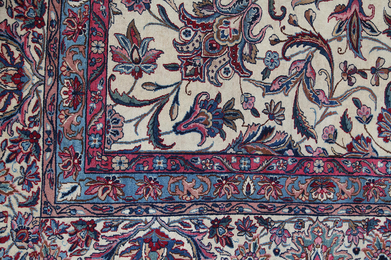 Tappeto Kerman Antico Persiano Autentico | Annodato a Mano 400x326cm - Image 8