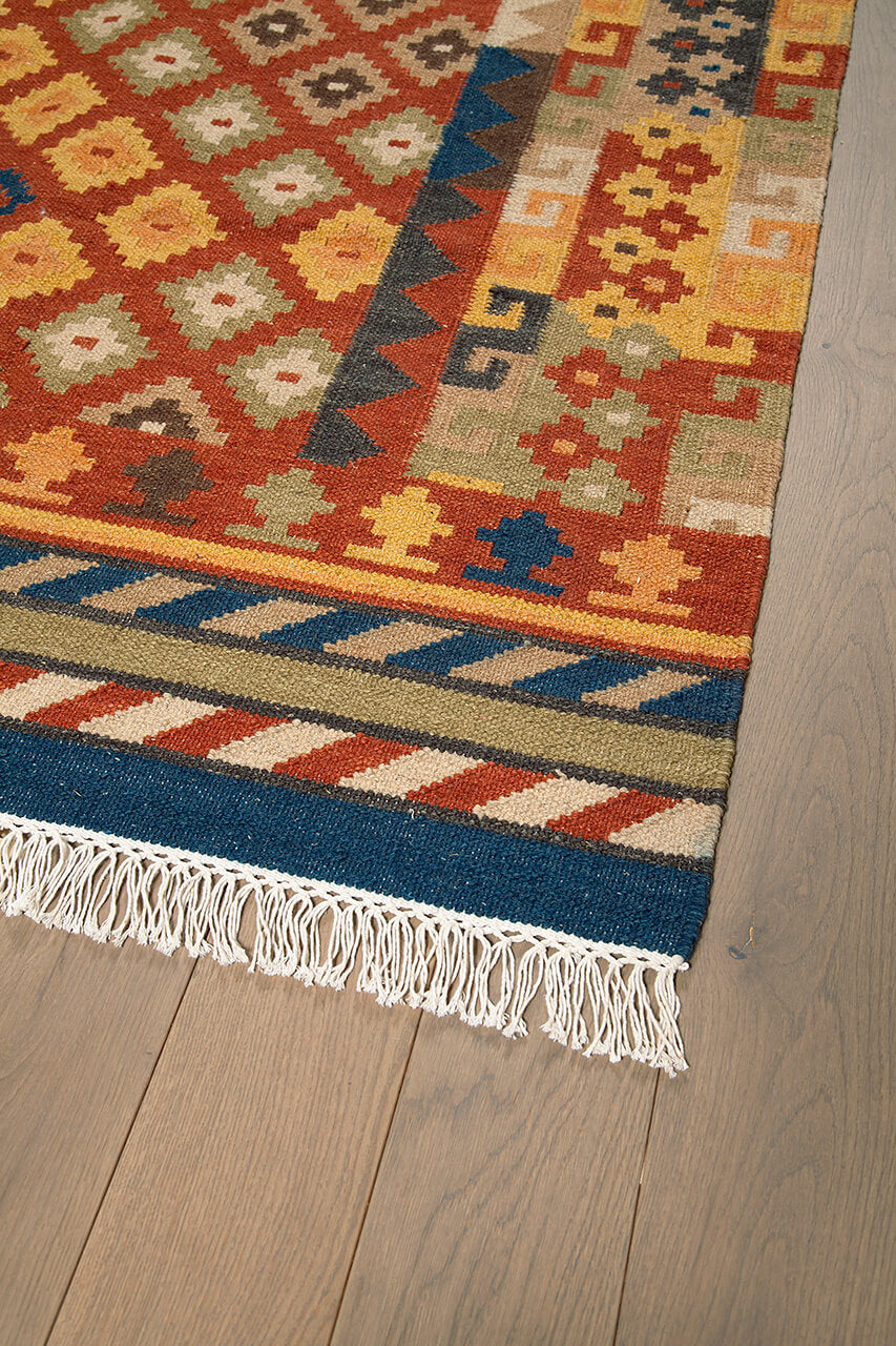 Tappeto Kilim in Lana - Fatto a Mano - KILIM SIVAS - Stile Etnico Tradizionale - Materiali Sostenibili - Image 4