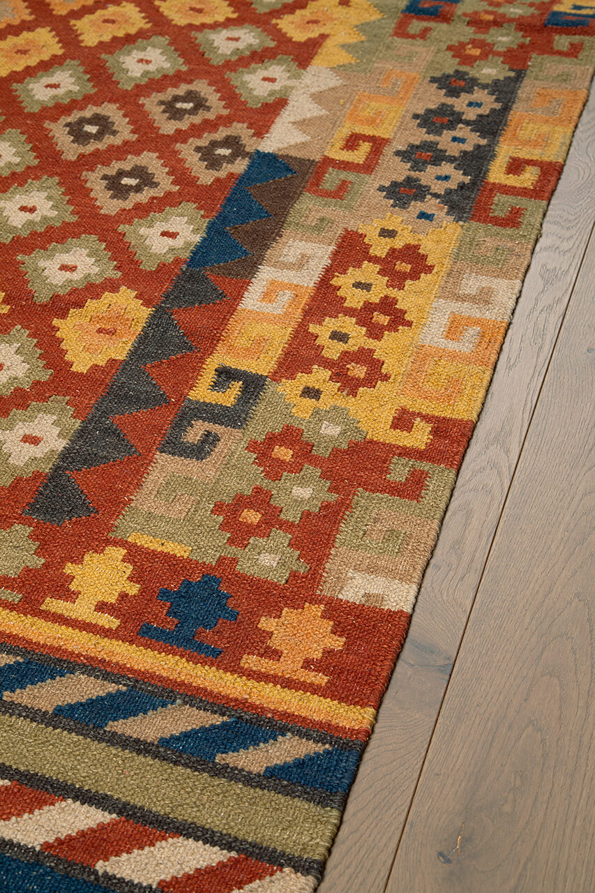 Tappeto Kilim in Lana - Fatto a Mano - KILIM SIVAS - Stile Etnico Tradizionale - Materiali Sostenibili - Image 3