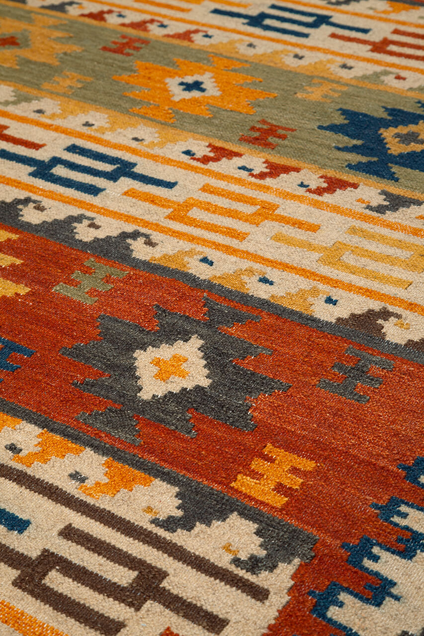 Tappeto Kilim in Lana - Fatto a Mano - KILIM SIVAS - Stile Etnico Tradizionale - Materiali Sostenibili - Image 2