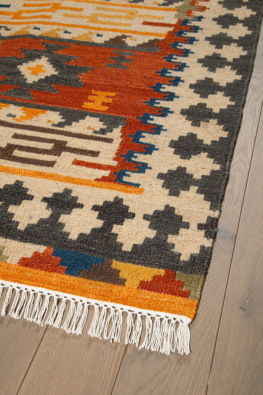 Tappeto Kilim in Lana - Fatto a Mano - KILIM SIVAS - Stile Etnico Tradizionale - Materiali Sostenibili - Image 4