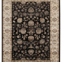 Tappeto Vintage Ziegler 1 Black – Stile Classico – Nero e Beige