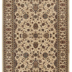 Tappeto Stile Orientale Classico Color Crema-Blu | Ideale per Soggiorno, Sala da Pranzo, Camera da Letto
