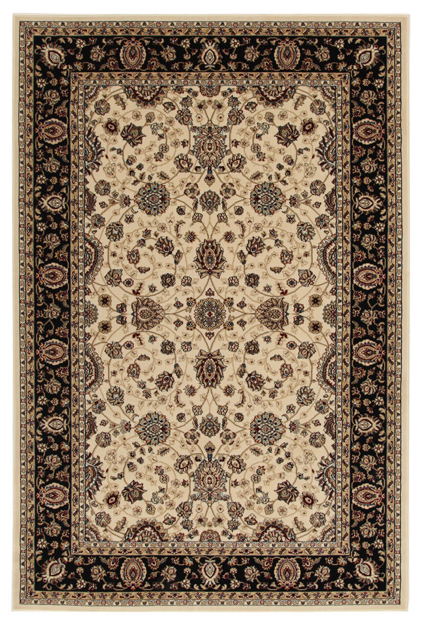 Tappeto Stile Orientale Classico - Herat - Crema Navy Beige | Ideale per Soggiorno e Sala da Pranzo