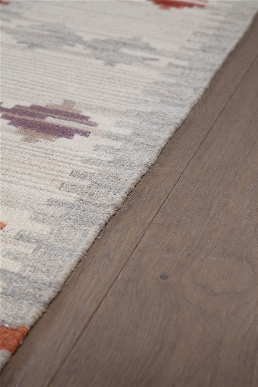 Tappeto Kilim Zagros in lana Rosso Grigio - Realizzato a mano - Image 6