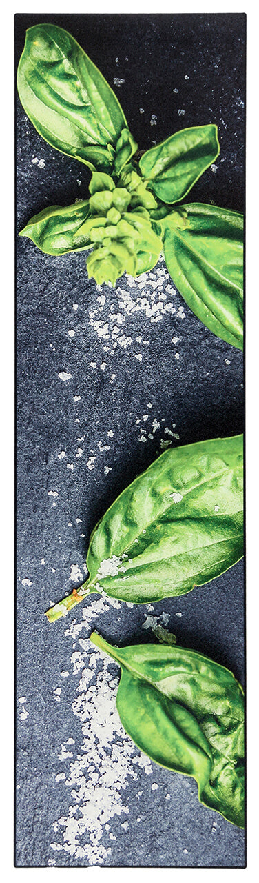 Tappeto Cucina Vinile Vista Basilius – Erbe Aromatiche – Made in Italy - Disegno Basilico