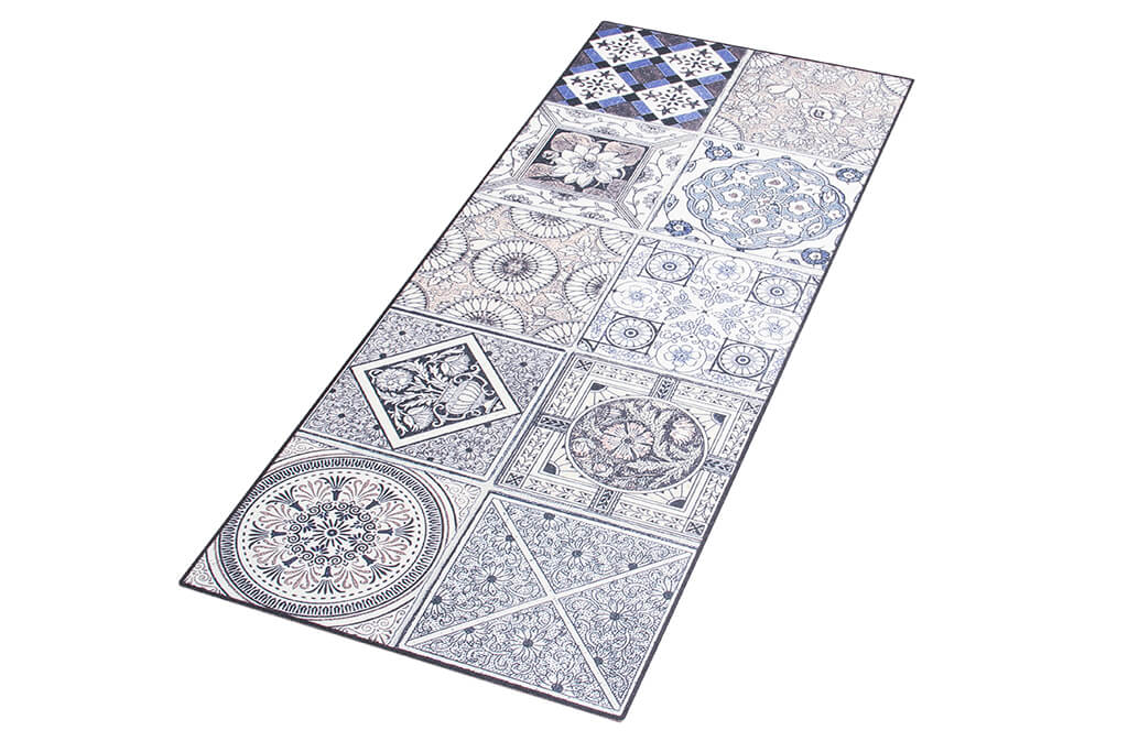 Tappeto Cucina Lavabile in Vinile Vista Azulej 16 – Cementine Blu – Made in Italy - Image 2