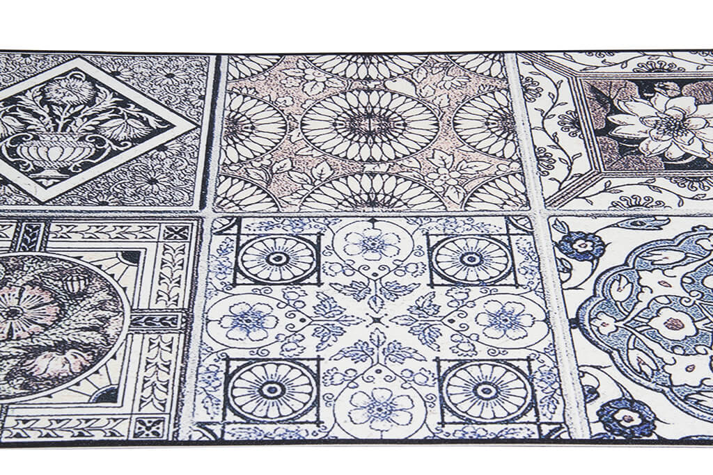 Tappeto Cucina Lavabile in Vinile Vista Azulej 16 – Cementine Blu – Made in Italy - Image 4
