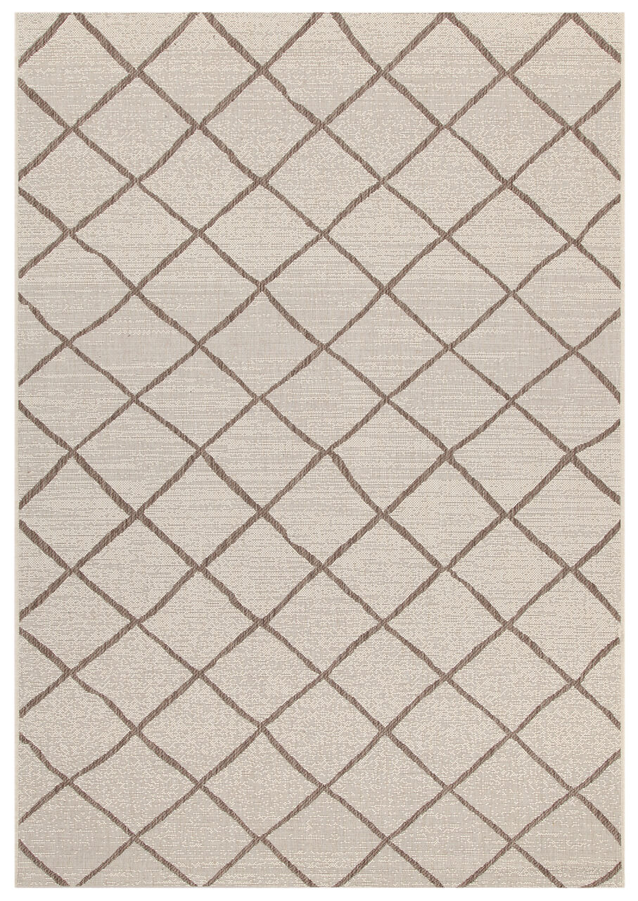 Tappeto esterno Veranda Champagne Taupe geometrico e resistente