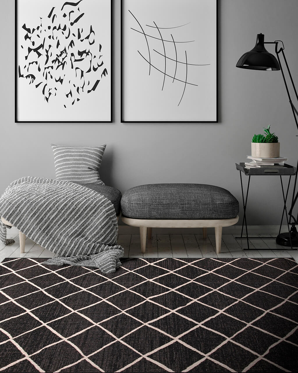 Tappeto da Esterno/Interno Veranda C Black Silver - Geometrico - Image 4