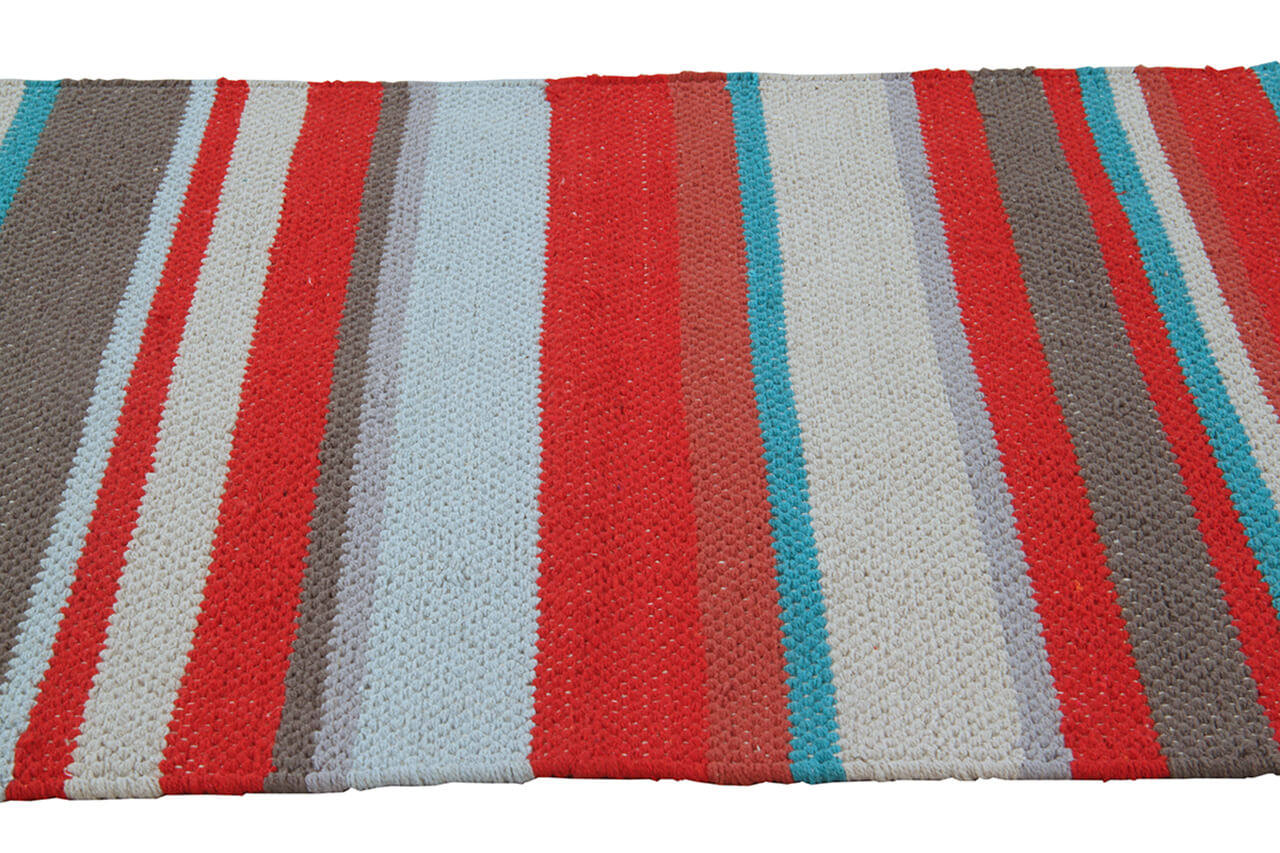 Tappeto in Cotone Lavabile in Lavatrice - Tessuto a mano - Casablanca Stripes Multicolore | Ideale per Cucina e Bagno - Image 3