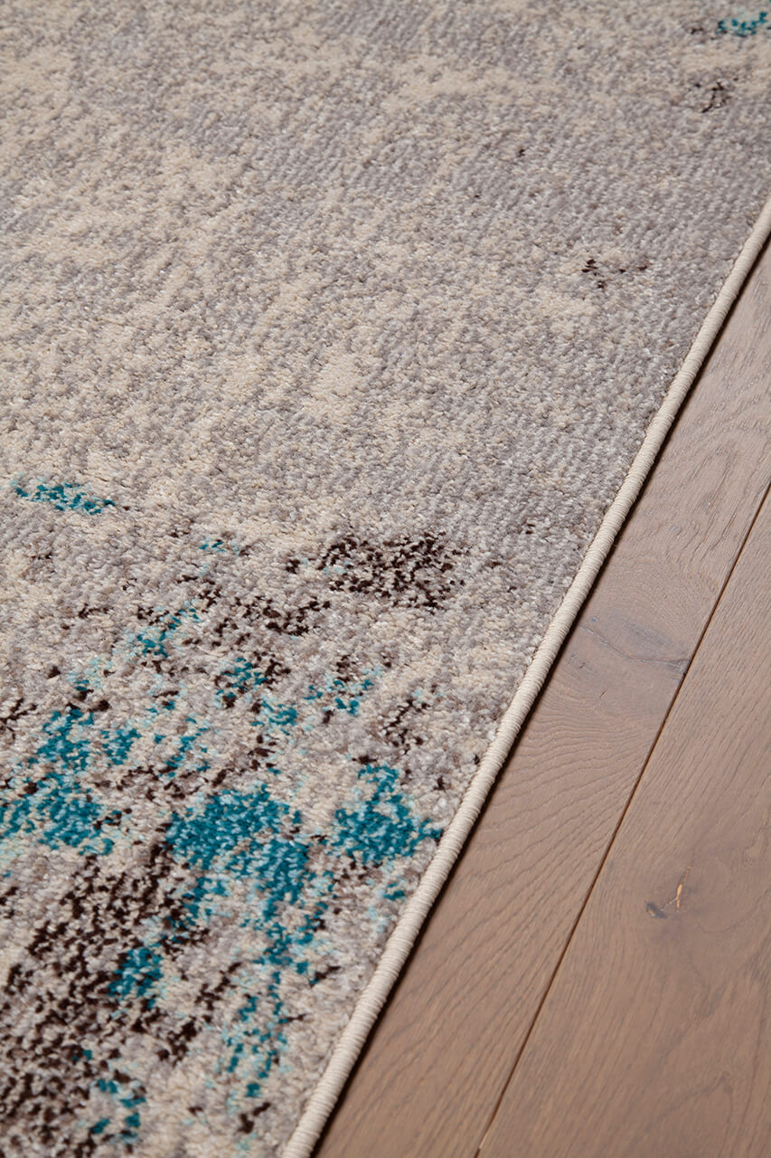 Tappeto moderno Soho 2 Ecru Blue - accenti azzurri fluo - Image 3