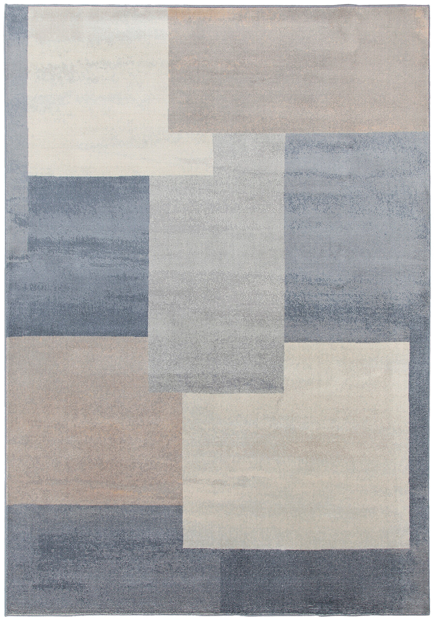 Tappeto Moderno Premium Stile Geometrico Alan 1 Grigio e Blu