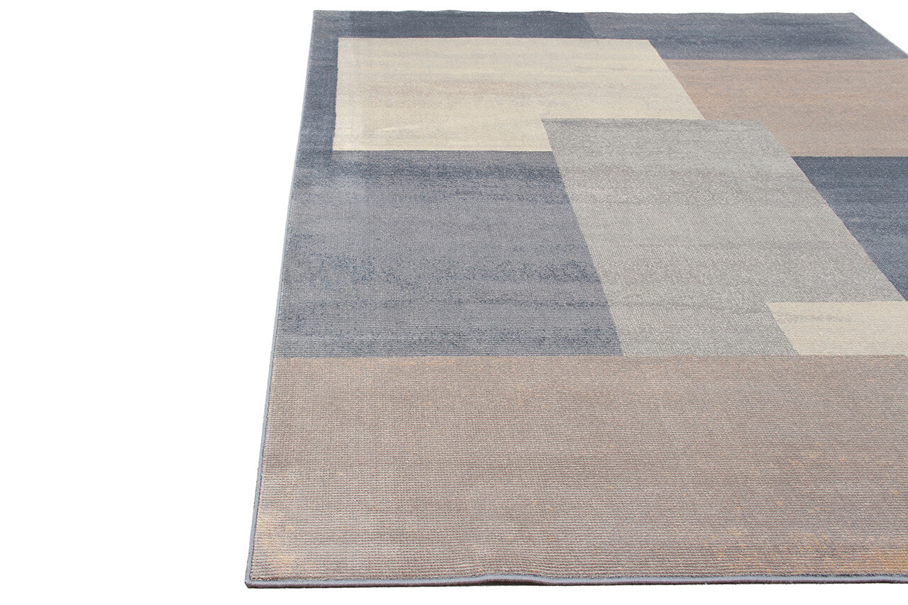 Tappeto Moderno Premium Stile Geometrico Alan 1 Grigio e Blu - Image 5
