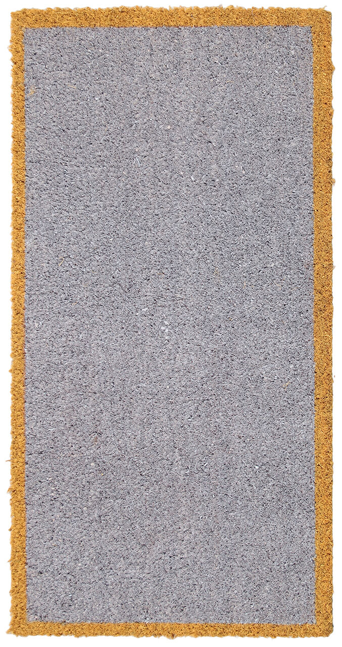 Zerbino in Fibra di Cocco Naturale 75x40cm - Resistente e Sostenibile - Bordo Giallo