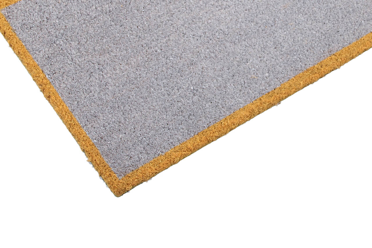 Zerbino in Fibra di Cocco Naturale 75x40cm - Resistente e Sostenibile - Bordo Giallo - Image 2