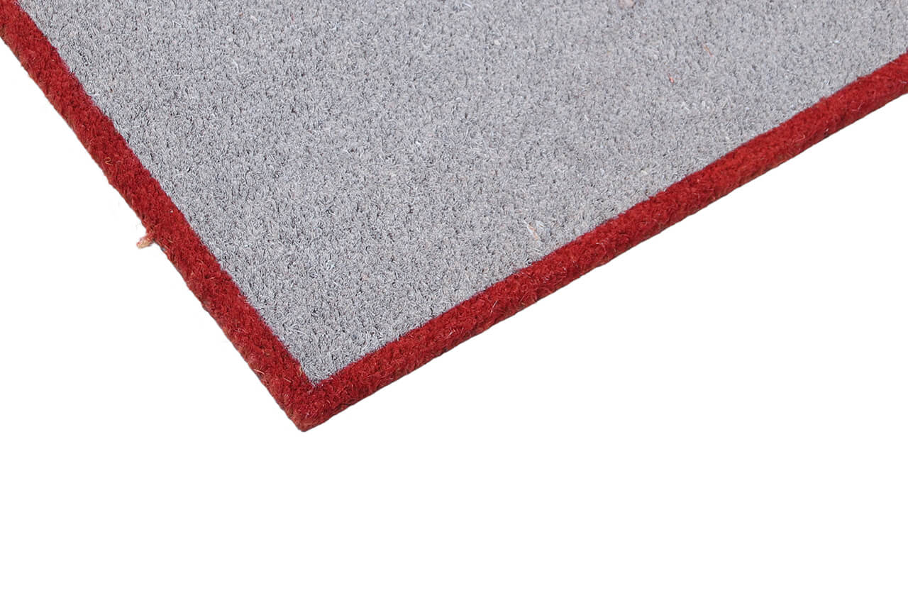 Zerbino in Fibra di Cocco Naturale 75x40cm - Resistente e Sostenibile - Bordo Rosso - Image 2