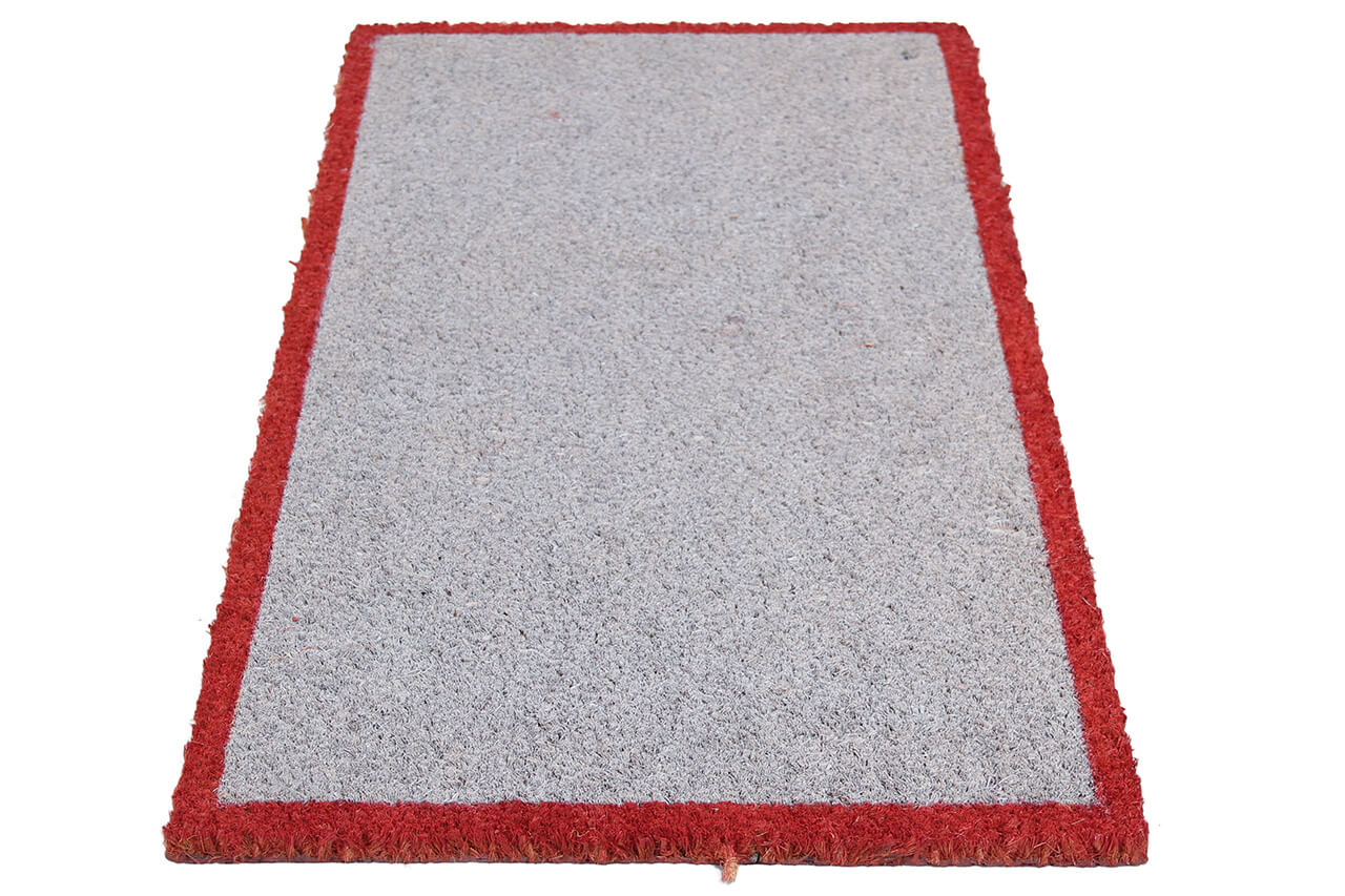Zerbino in Fibra di Cocco Naturale 75x40cm - Resistente e Sostenibile - Bordo Rosso - Image 4