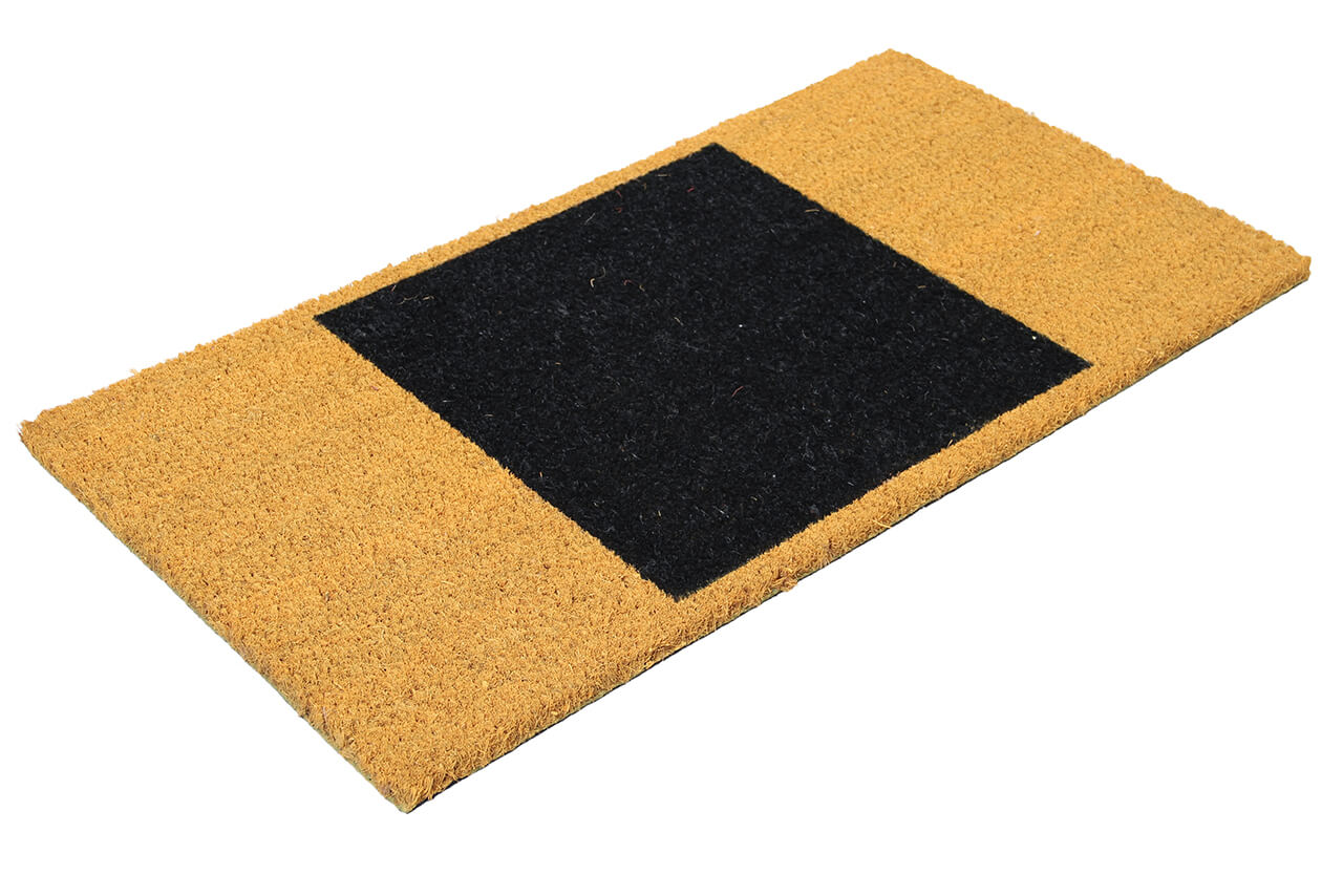 Zerbino Giallo-Nero in Fibra di Cocco Naturale 75x40cm - Resistente e Sostenibile - Image 3