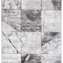 Tappeto Moderno Carrara A - Effetto Marmo - Antiscivolo | Ideale per Soggiorno, Camera da Letto, Sala da Pranzo
