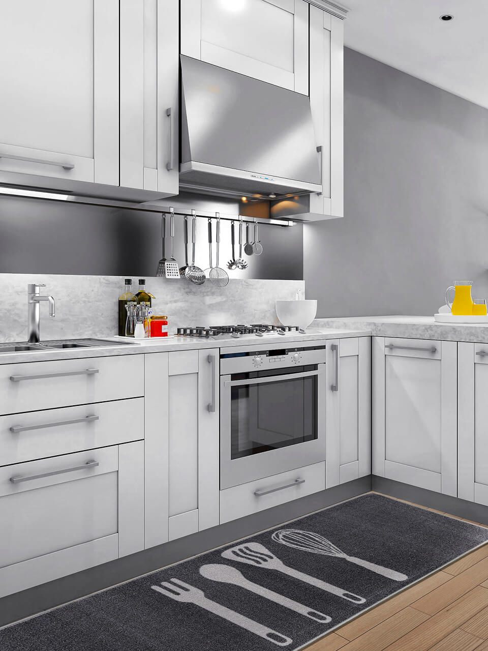 Tappeto CUCINA Classic B - Antiscivolo - Design Moderno Posate - Image 4