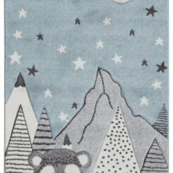 Tappeto Blu per Bambini Orso Polare - Premium Nordic - Ideale per Cameretta - tappeto sicuro e certificato