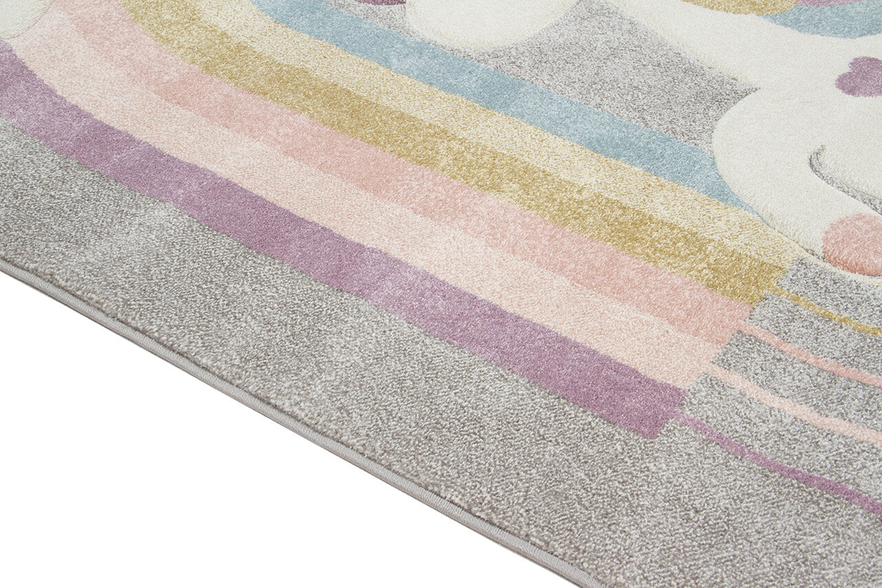 Tappeto per Bambini con Unicorno - Grigio Rosa Multicolore - Tappeto sicuro e certificato. - Image 6