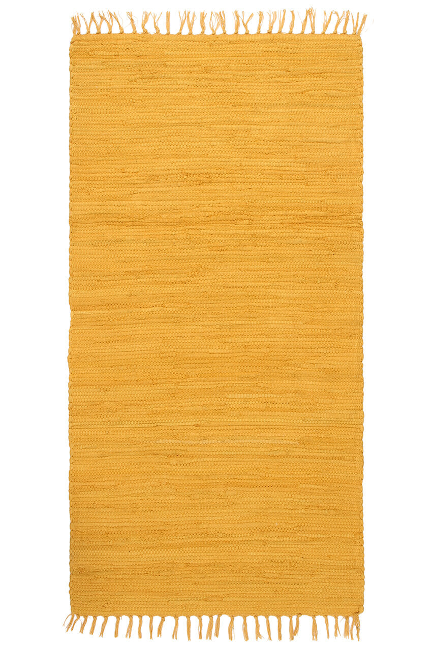 Tappeto Abano Giallo/Oro in Cotone - Lavabile in Lavatrice - Ideale per Bagno o Cucina