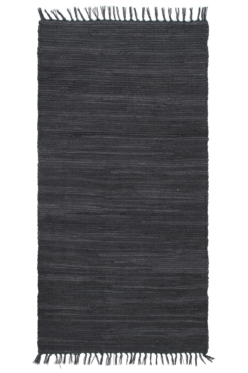 Tappeto Abano Grigio Scuro in Cotone - Lavabile in Lavatrice - Ideale per Bagno o Cucina