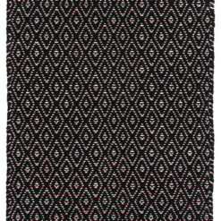 Tappeto RILIEVO Nero per Bagno e Cucina - 100% Cotone. Realizzato a mano