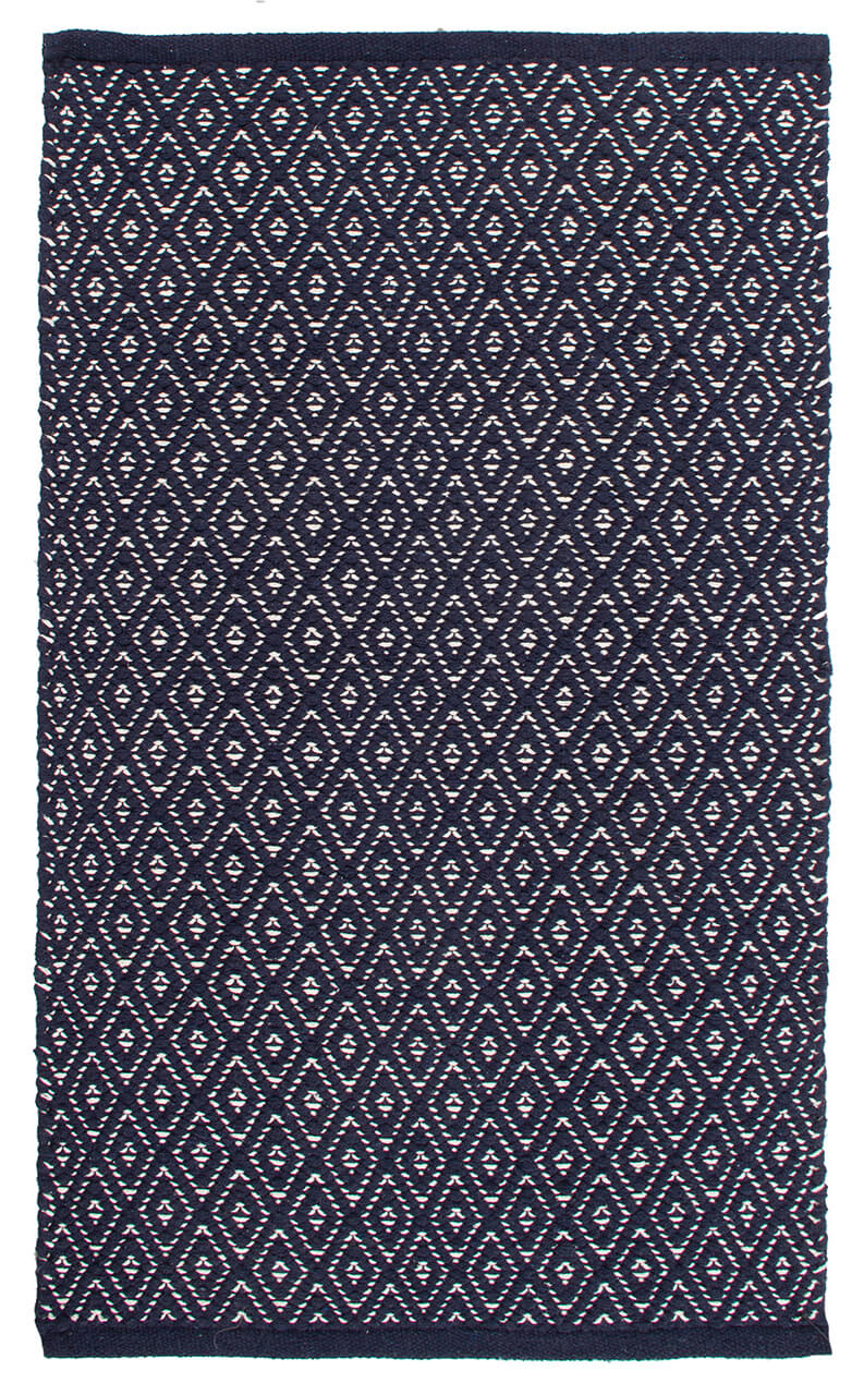Tappeto multiuso RILIEVO Navy Blu in cotone - fatto a mano