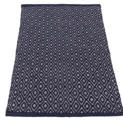 Alternative view of Tappeto multiuso RILIEVO Navy Blu in cotone - fatto a mano