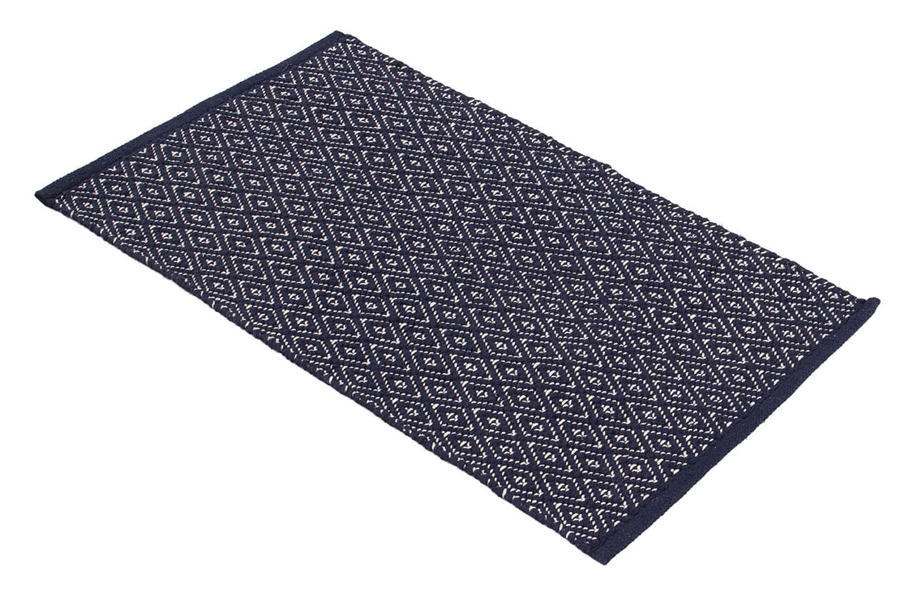 Tappeto multiuso RILIEVO Navy Blu in cotone - fatto a mano - Image 3