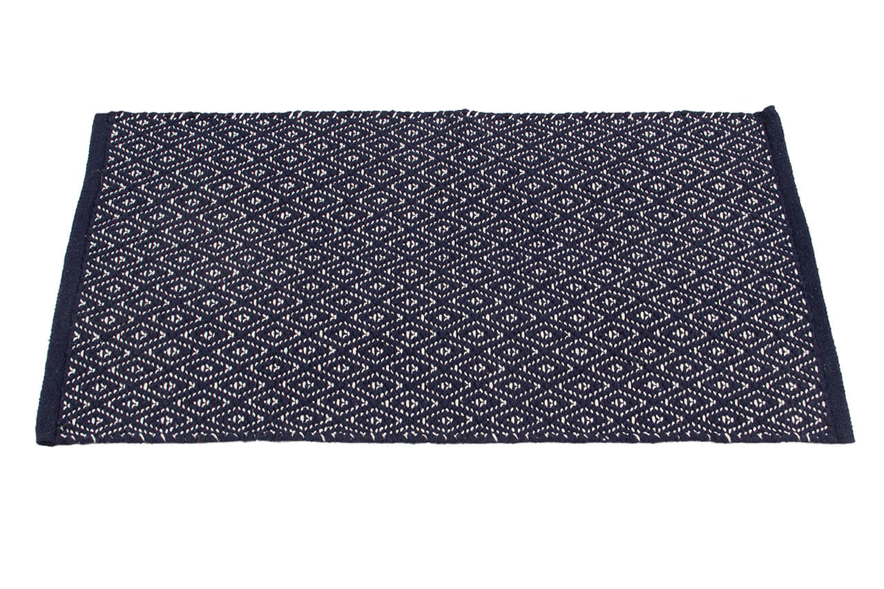 Tappeto multiuso RILIEVO Navy Blu in cotone - fatto a mano - Image 4