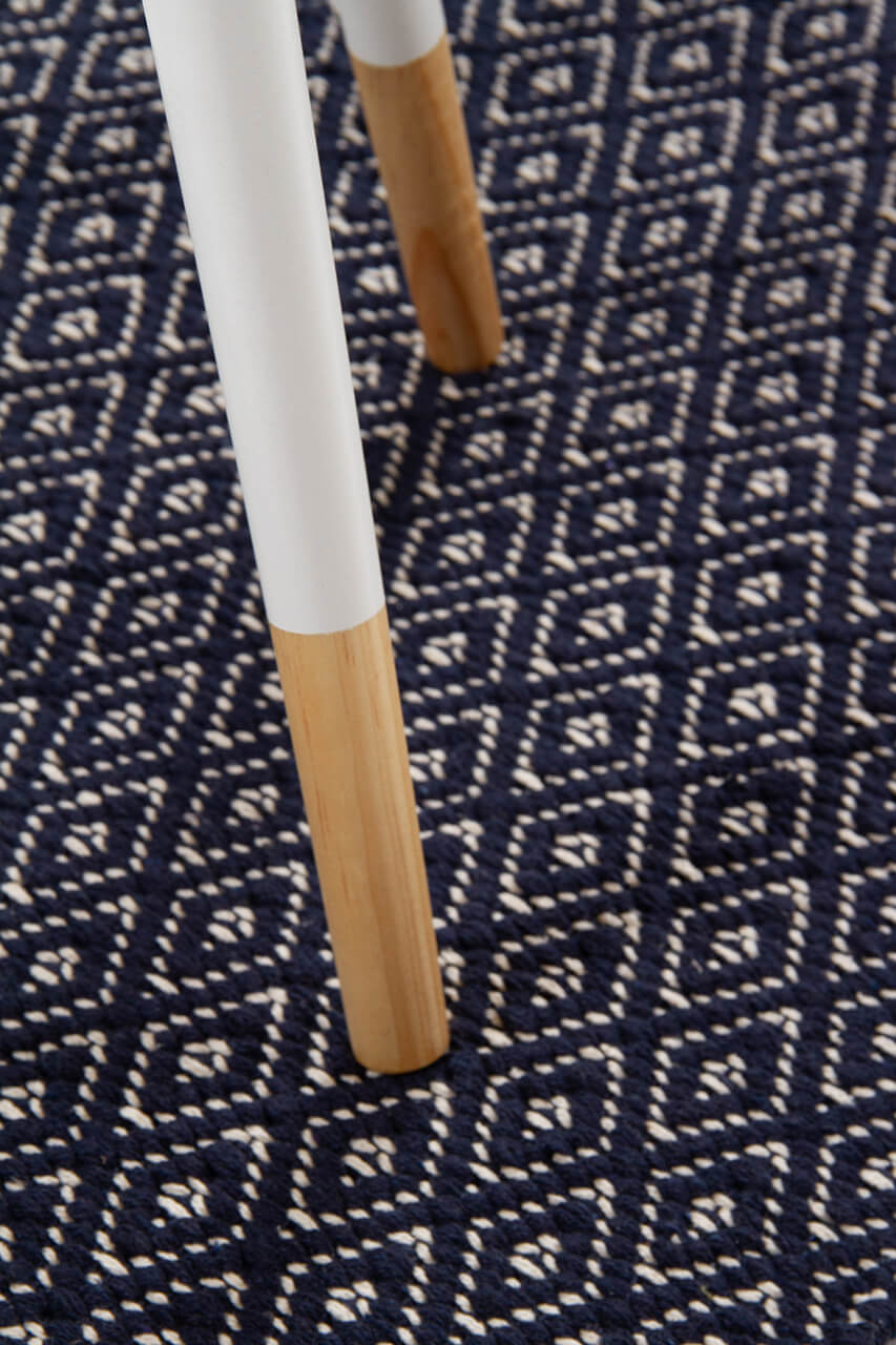 Tappeto multiuso RILIEVO Navy Blu in cotone - fatto a mano - Image 5