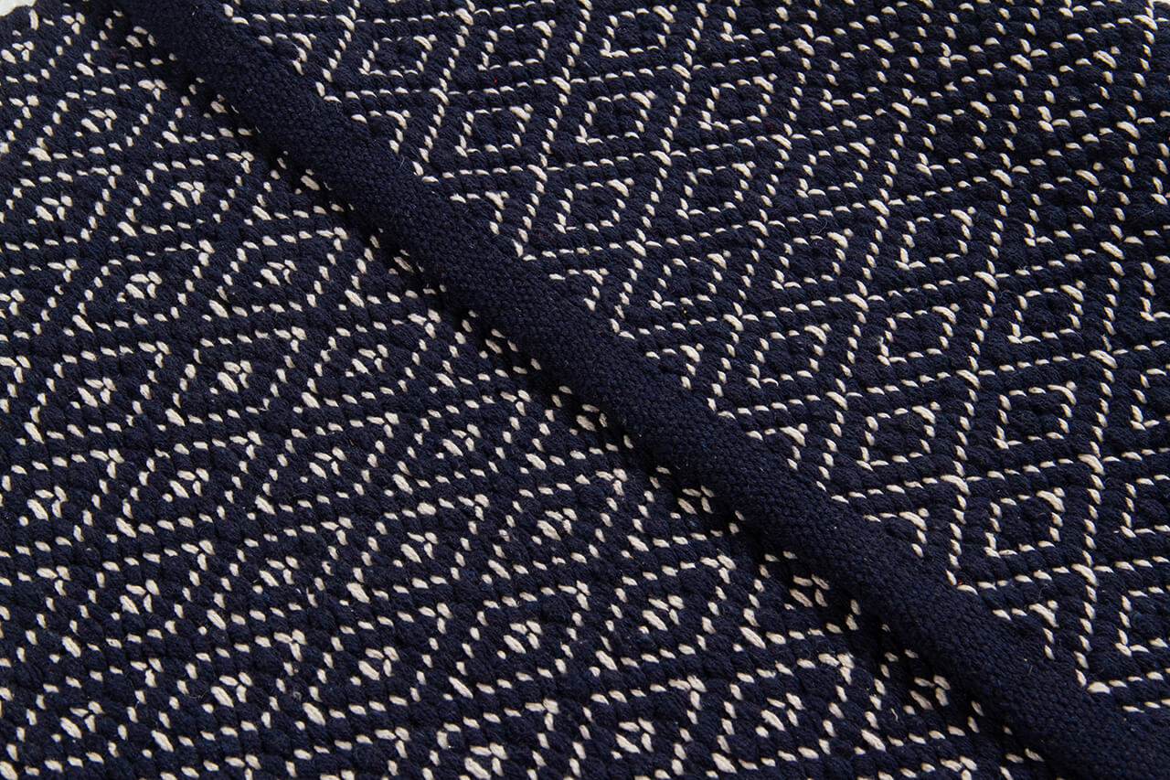 Tappeto multiuso RILIEVO Navy Blu in cotone - fatto a mano - Image 7