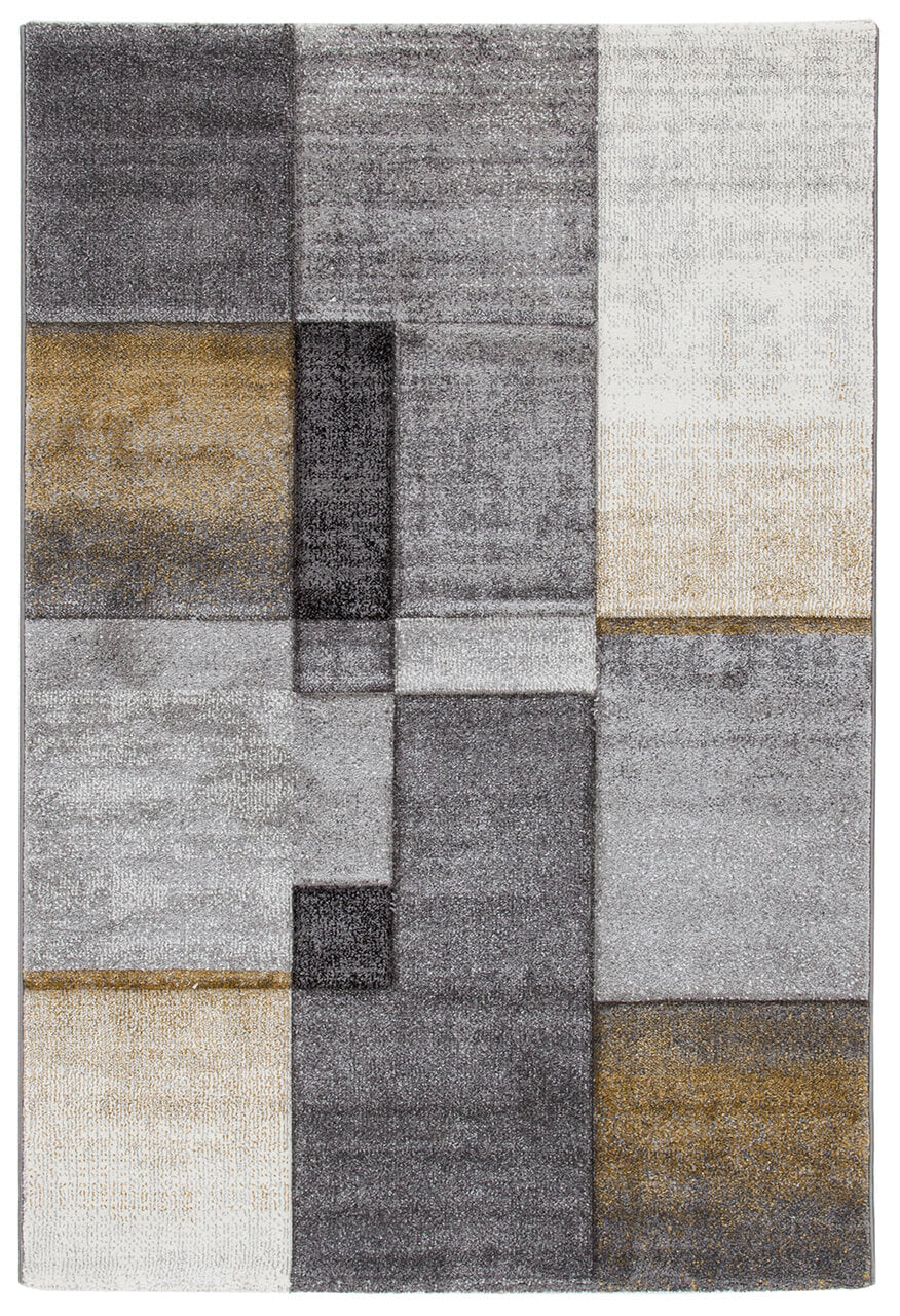 Tappeto moderno Timelapse Grey Yellow geometrico