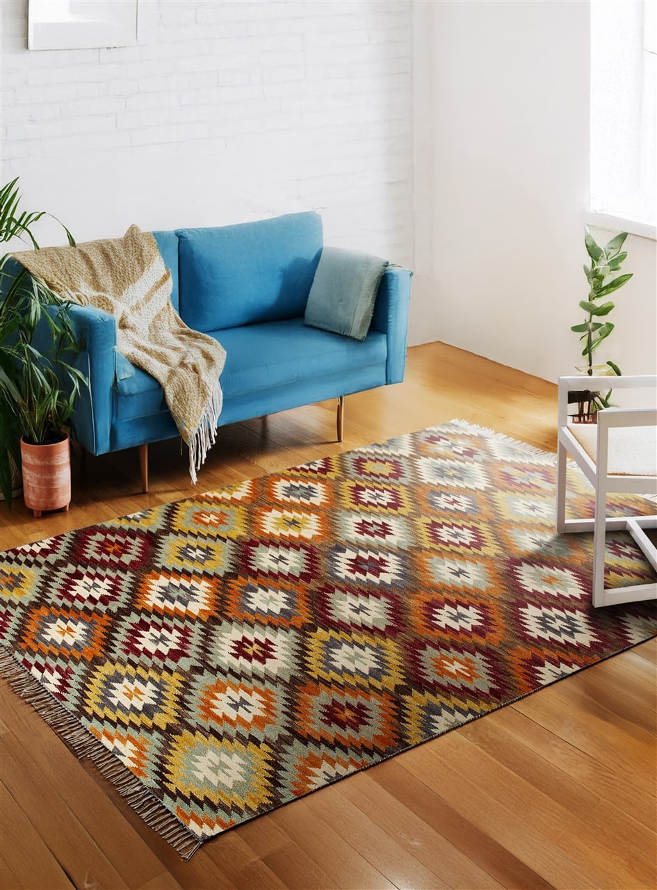 Tappeto Kilim in Lana - Fatto a Mano - KILIM SIVAS - Stile Etnico Tradizionale - Materiali Sostenibili - Image 7