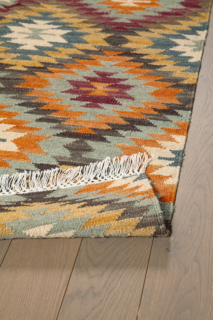 Tappeto Kilim in Lana - Fatto a Mano - KILIM SIVAS - Stile Etnico Tradizionale - Materiali Sostenibili - Image 6