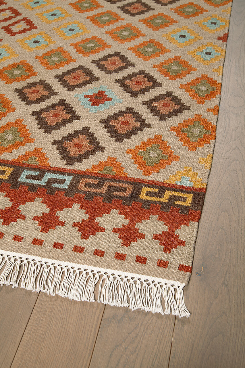 Tappeto Kilim in Lana - Fatto a Mano - KILIM SIVAS - Stile Etnico Tradizionale - Materiali Sostenibili - Image 4
