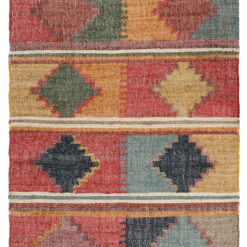 Tappeto Kilim in Juta e Cotone - Stile Etnico Tradizionale - Kilim Nirvana - Fatto a Mano - Materiali Sostenibile