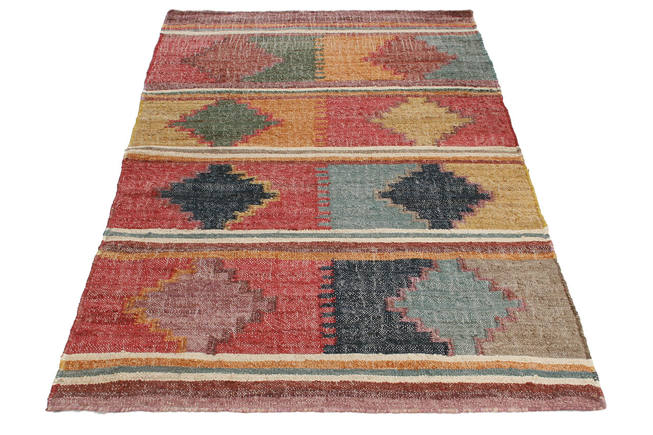 Tappeto Kilim in Juta e Cotone - Stile Etnico Tradizionale - Kilim Nirvana - Fatto a Mano - Materiali Sostenibile - Image 2