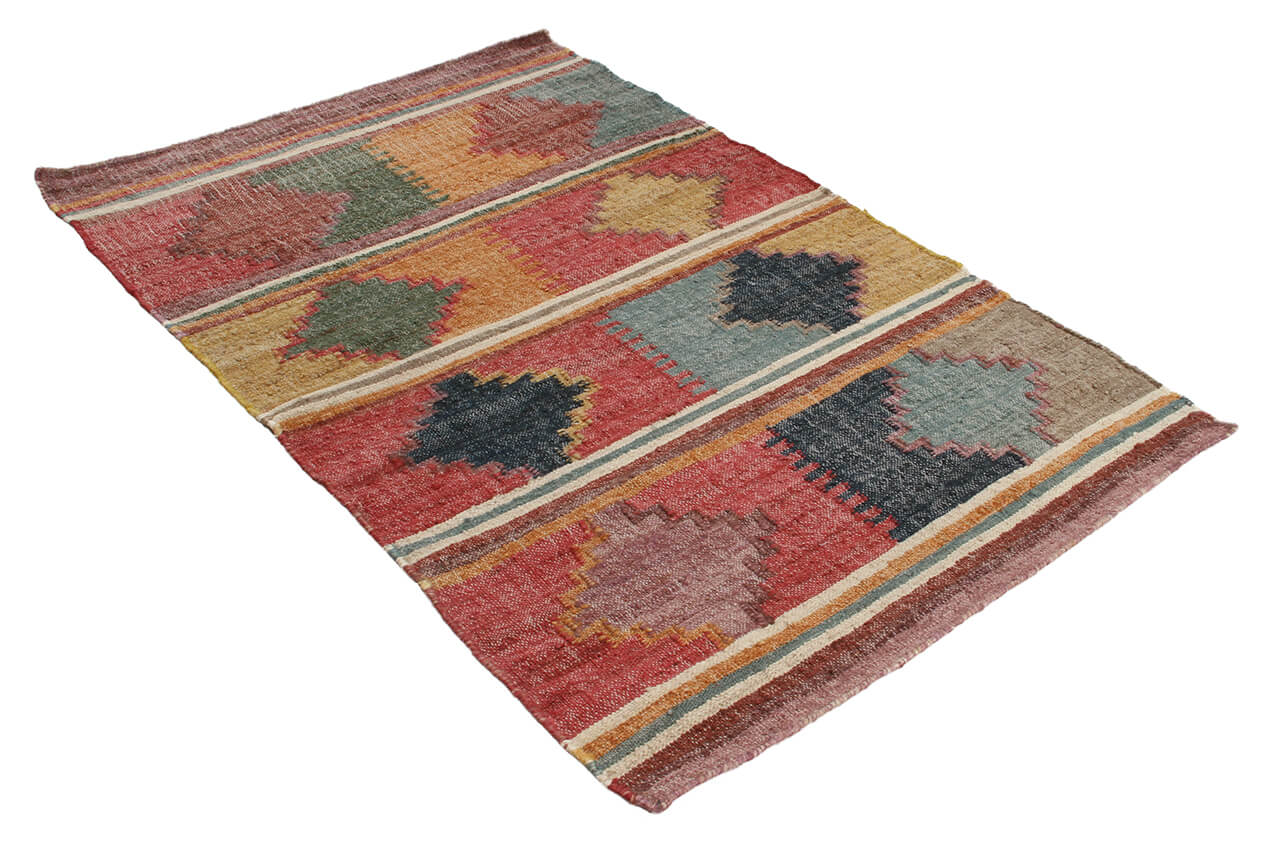 Tappeto Kilim in Juta e Cotone - Stile Etnico Tradizionale - Kilim Nirvana - Fatto a Mano - Materiali Sostenibile - Image 3