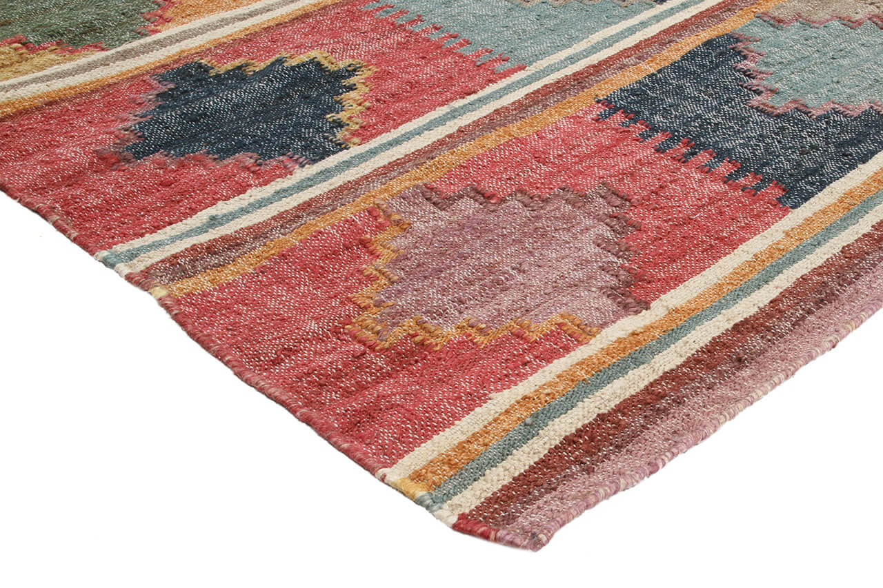 Tappeto Kilim in Juta e Cotone - Stile Etnico Tradizionale - Kilim Nirvana - Fatto a Mano - Materiali Sostenibile - Image 4