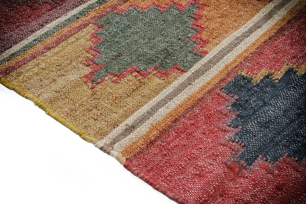 Tappeto Kilim in Juta e Cotone - Stile Etnico Tradizionale - Kilim Nirvana - Fatto a Mano - Materiali Sostenibile - Image 5