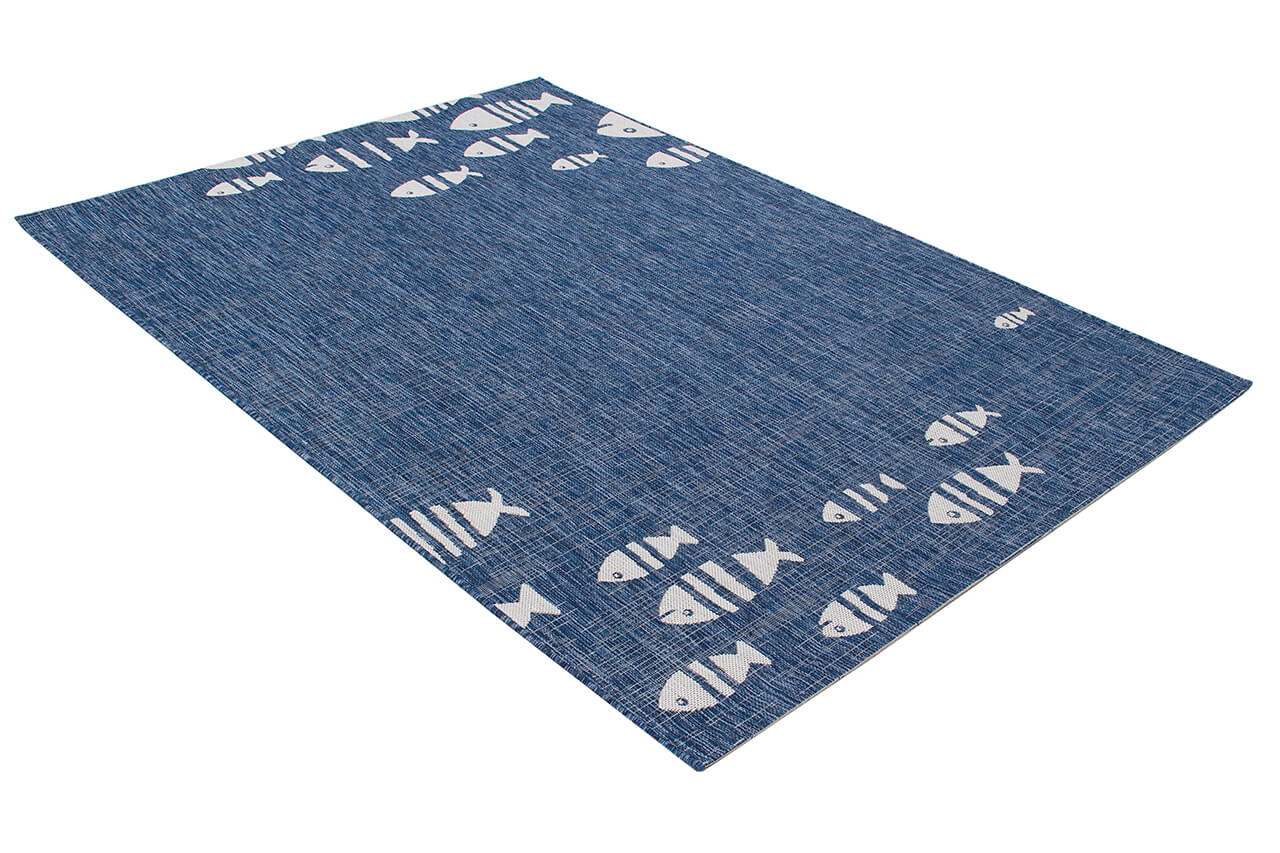 Tappeto Blu Interno-Esterno Marine 2 Blue Design Pesci - Resistente e Antiscivolo - Outdoor - Image 4