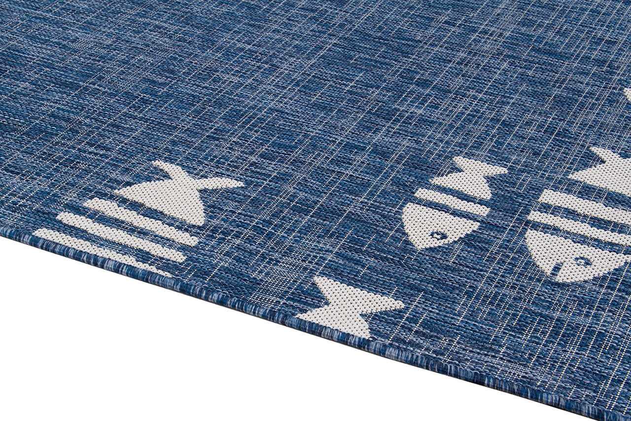 Tappeto Blu Interno-Esterno Marine 2 Blue Design Pesci - Resistente e Antiscivolo - Outdoor - Image 6