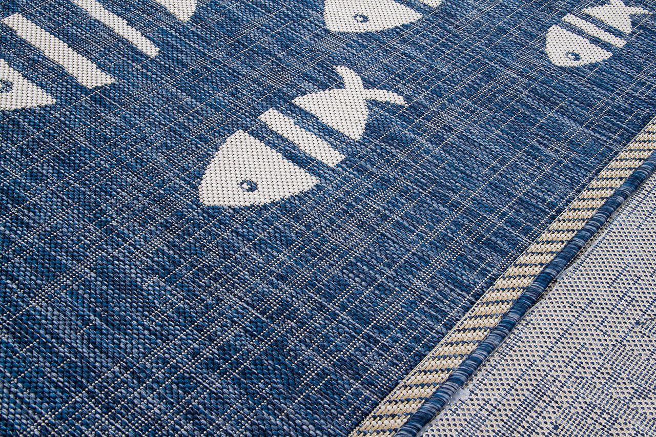 Tappeto Blu Interno-Esterno Marine 2 Blue Design Pesci - Resistente e Antiscivolo - Outdoor - Image 8