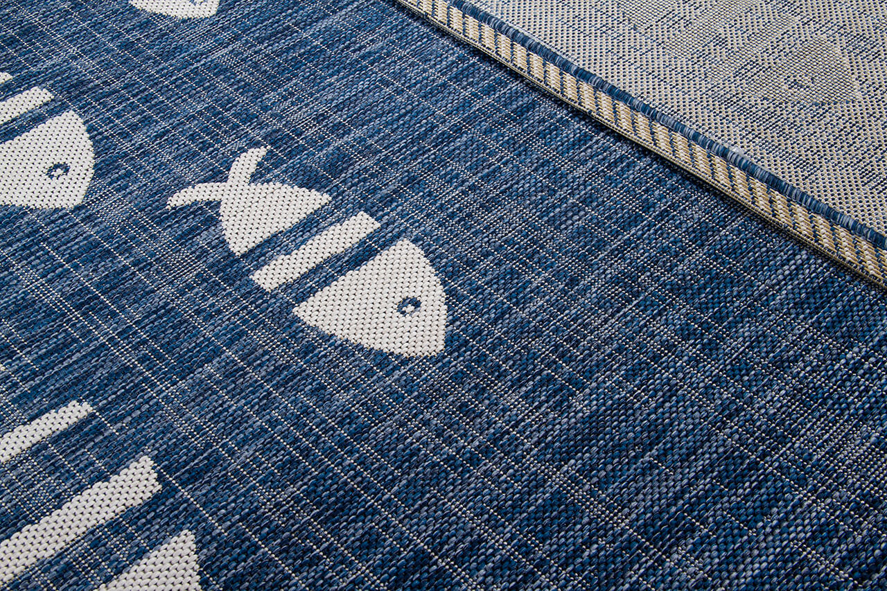 Tappeto Blu Interno-Esterno Marine 2 Blue Design Pesci - Resistente e Antiscivolo - Outdoor - Image 9